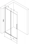 Mexen Velar L du&scaron;inurk, libisev Walk-in 100 x 200 cm, grafiit 8 mm, harjatud nikkel - 871-100-003-43-97