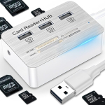 7-in-1 USB-jagaja SD/microSD kaardilugejaga, 3 USB