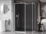Mexen Kioto-XF du&scaron;isein Walk-in raamiga 100 x 100 cm, l&auml;bipaistev 10 mm, valge - 800-100-202-04-20-100-XF