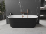 Mexen Oval vaba-seisev seinapealne vann 140 x 75 cm, valge/must, harjatud vask &uuml;levool - 52671407575-65, 140 x 75 cm