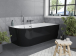 Mexen Mia vabaltseisev nurgavann parempoolne 180 x 80 cm, valge/must, &uuml;levool gun gray poleeritud - 52691808075P-66, 180 x 80 cm
