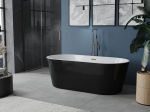 Mexen Luna vabalt seisev vann 170 x 80 cm, valge/must, &uuml;levool gun metal - 52031708075-95, 170 x 80 cm