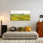 L&otilde;uendil seinapilt Vintage roheline maastik 50x100 cm &mdash; elutoa pildid, suured seinapildid, vintage magamistoa dekoor, loodusmaastiku l&otilde;uend, seinakaunistused, kontori seinapilt, retro sisekujundus