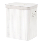 Pesukorv 50x40x61 cm Valge Bambus