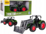 Kummirataste ja esiharjaga traktor, m&auml;nguasi 1:24