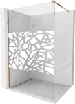 Mexen Kioto du&scaron;isein Walk-in 90 x 200 cm, valge muster 8 mm, roosa kuld - 800-090-101-60-85, 90 x 200 cm