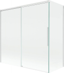Mexen Rox vannitoasirm 2-tiivaline libistatav 160 + 80 x 150 cm, l&auml;bipaistev, valge - 8C9-160-080-20-00