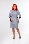 Naiste kleit Klery Style ruuduline, hall/must, 48
