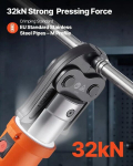 Elektriline torupress VEVOR LS7261, 32kN, 18V, M15/M22/M28, 2 akut