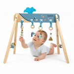 Puidust arendav beebide m&auml;ngukaar Mamabrum Baby Gym 4 ookeaniteemalise m&auml;nguasjaga