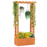 Puidust ronimisalusega lillepott, 66x32x152 cm, Oranž