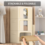 Premium hoiukast riiete organiseerimiseks, beež, 3 tk, 66L