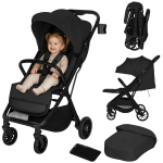 Lapsevanker kuni 22 kg, kompaktne, automaatselt kokkupandav Lionelo Cloe Plus Black Onyx