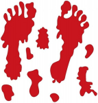 Bloody Feet geelkleebised 20x20cm 1 leht
