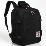 Ergonoomiline Peterson reisiseljakott, 7 taskut, s&uuml;learvutitasku, kohvririhm, must punaste detailidega, 25 l