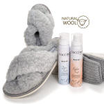 Komplekt 4-&uuml;hes: naiste Nowo&reg; lambavillased sussid, VCA Textil&reg; talvised alpakavillased sokid, palsam ja deodorant