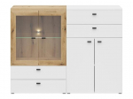 Vitriinkapp System 64, pruun/valge