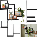 Springos riiul must metall / MDF 50 x 58 x 22,5 cm