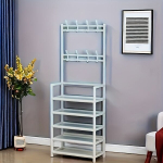 Mitmeotstarbeline metallist jalan&otilde;uderiiul riiulitega Pickify, Baltos spalvos penki sluoksniai