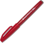 Pentel Brush Sign Pliiats kalligraafia jaoks, punane