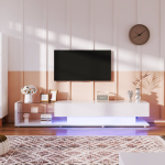 TV kapp, valge k&otilde;rgl&auml;ike, LED valgustus, 170x36x38 cm