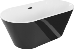 Vonia Mexen Flavia su sifonu, 150 x 75 cm, White/Black+Black