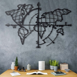 Asir riputatav dekoratsioon World Map Compass, 65 cm