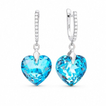 H&otilde;bedased k&otilde;rvar&otilde;ngad &bdquo;Romantic Heart III R (Aquamarine Shimmer)&ldquo; Swarovski&reg; kristallidega