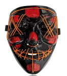 Wujun LED-mask Halloweeniks, oranž