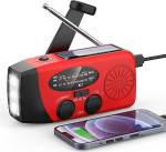 088 H&auml;daabi multifunktsionaalne raadio, punane, 2000mAh