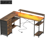 Nurgaga m&auml;ngulaud LED-valgustusega, 155 &times; 110 &times; 91,4 cm, pruun