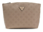 GUESS Naiste beez meigikott - Wilder Top Zip Kosmeetika Kott XL Taupe Logo 345382