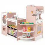 Laste toidupoe m&auml;ngukomplekt 95x61x83 cm roosa/valge