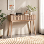 Konsoollaud 2 sahtliga, kaasaegne konsoollaud, 100 x 35 x 80 cm, t&auml;ispuidust