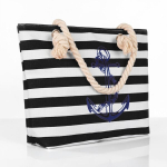 Suur triibuline naiste Cedar shopper-rannakott, mahutab A4, must / valge