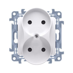 Kontakt Simon Simon 10 Double Socket Valge ilma maanduseta