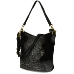 Must have nahk- ja sametist CROCO &otilde;lakott 2 rihmaga must Beltimore W13