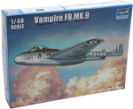 Trumpeter Mk.9 Vampire Fb. Briti h&auml;vituslennuki mudelikomplekt, m&otilde;&otilde;tkava 1/48