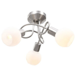 vidaXL laelamp keraamiliste varjudega 3 E14 pirni jaoks, valge kera