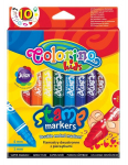Kahepoolsed viltpliiatsid koos templiga Colorino, 10 v&auml;rvi