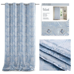 AmeliaHome kardin Velvet Silver Leaves