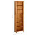 vidaXL 7 riiuliga raamaturiiul, 60 x 22 x 200 cm, tammepuit