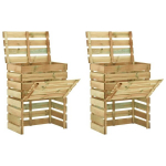 vidaXL liistudega kompostikast, 2 tk, 80x50x100 cm immutatud m&auml;nnipuit