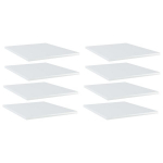 vidaXL riiuliplaadid 8 tk, valge, 40x50x1,5 cm, puitlaastplaat