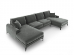 Pehme nurgadiivan Mazzini Sofas Madara 6S, tumehall/must