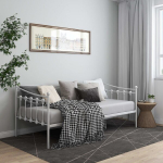 vidaXL diivanvoodiraam, valge, metall, 90 x 200 cm