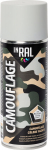 INRAL Camouflage RAL9021, Agato hall, matt, 400ml v&auml;liv&auml;rv