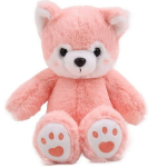 Pehme m&auml;nguasi roosa Husky 30cm