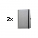 Kalender - m&auml;rkmik UNIVERSAL BLACK EDITION, PU, ​​​​A5, ilma kuup&auml;evadeta, h&otilde;be, pakend 2 tk.