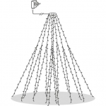 Valgusketid kuusele 360 LED, kuldne soe, 8 haru x 2m, voolutoide, sise/v&auml;lis, IP44